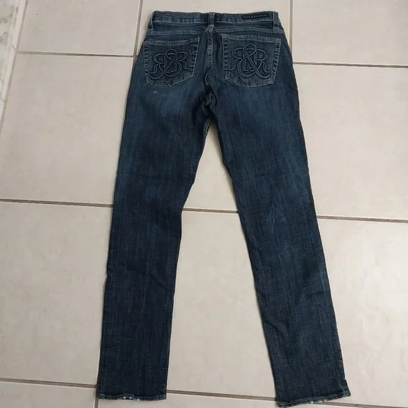 Rock & Republic Jeans Womens Berlin Low Rise Straight Dark Wash Denim sz 6p - Picture 13 of 13